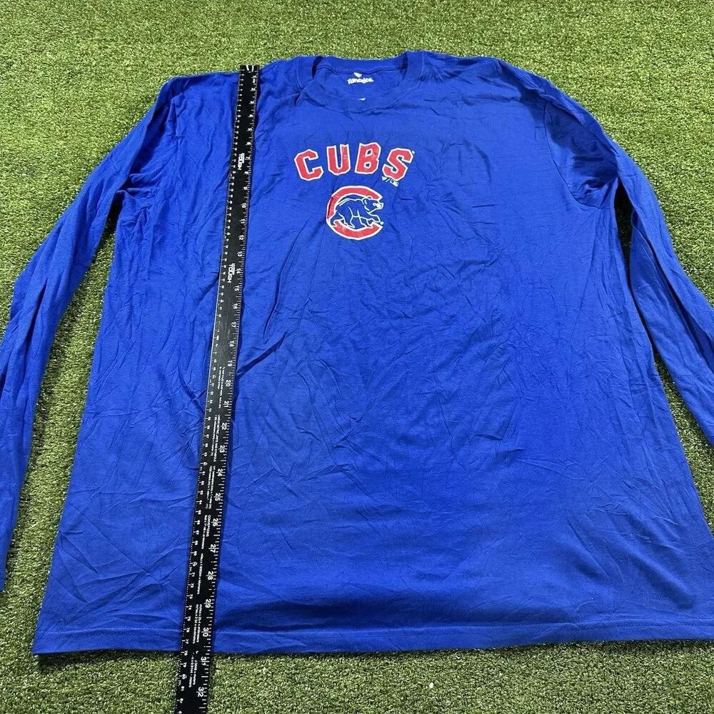 Fanatics Chicago Cubs T-Shirt Men, Blue, Long Sleeve, 2XL NWOT